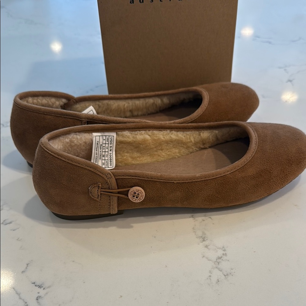 UGG Tan Suede Ballet Flats - Picture 3 of 8
